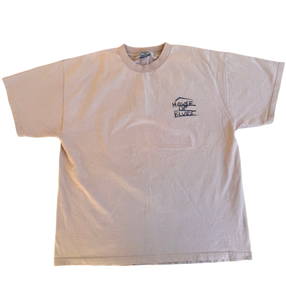 House of Blues Las Vegas Vintage Graphic T-Shirt Tan‎ XXL Mens Music Tee